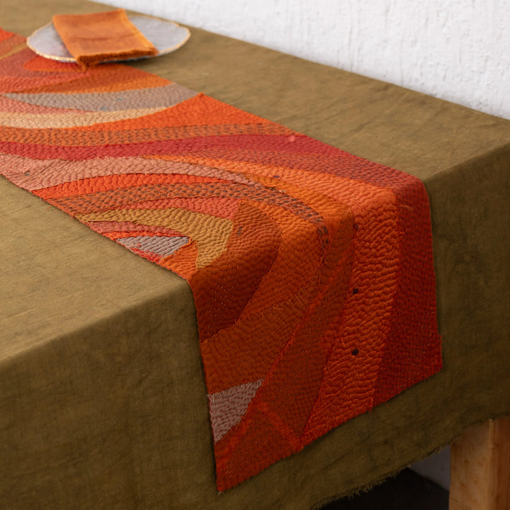 Utopia  Rose  Fray Patch Table Runner