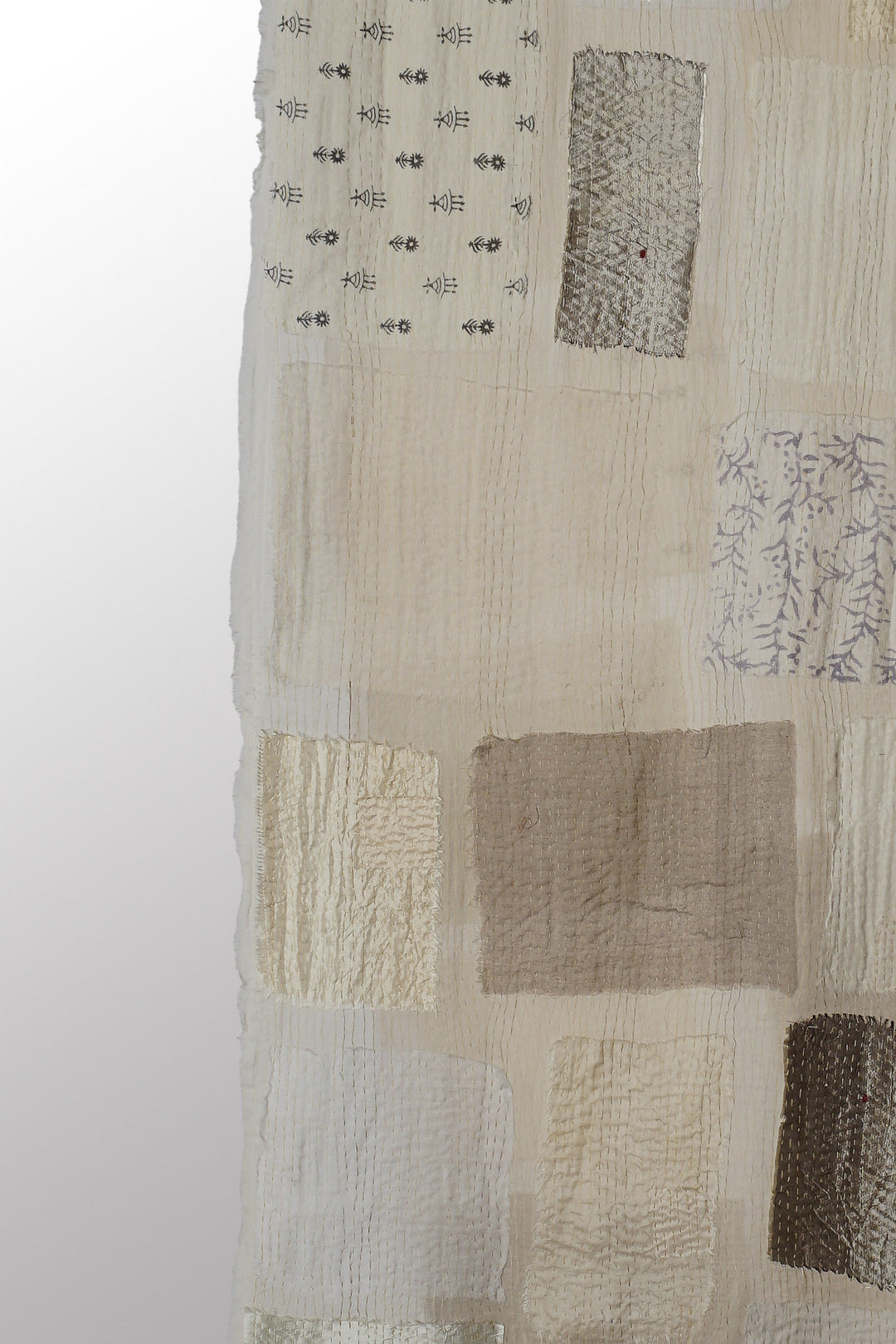TONAL TILE PATCH KANTHA SCARF STANDARD - tt2801-ivy -
