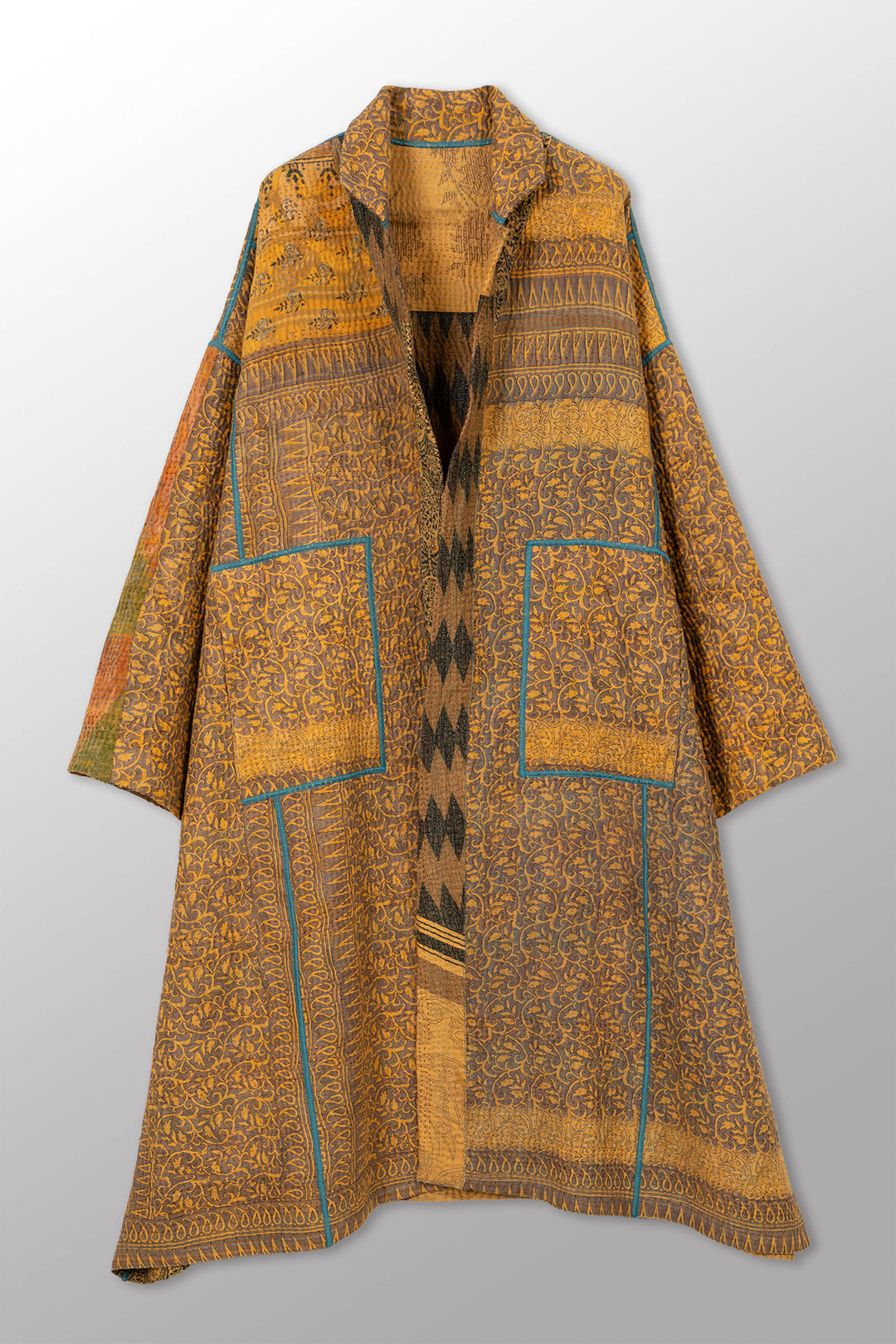 VINTAGE COTTON KANTHA NEW OVERSIZED COAT - cv4342-0020a -