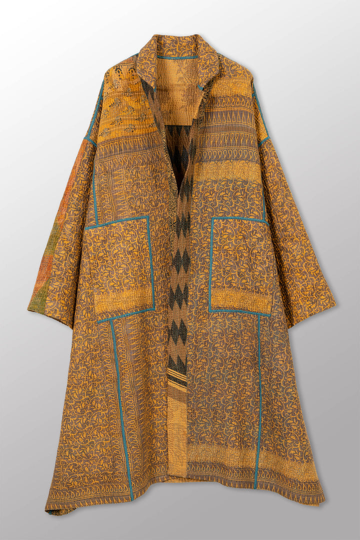 VINTAGE COTTON KANTHA NEW OVERSIZED COAT - cv4342-0020a -
