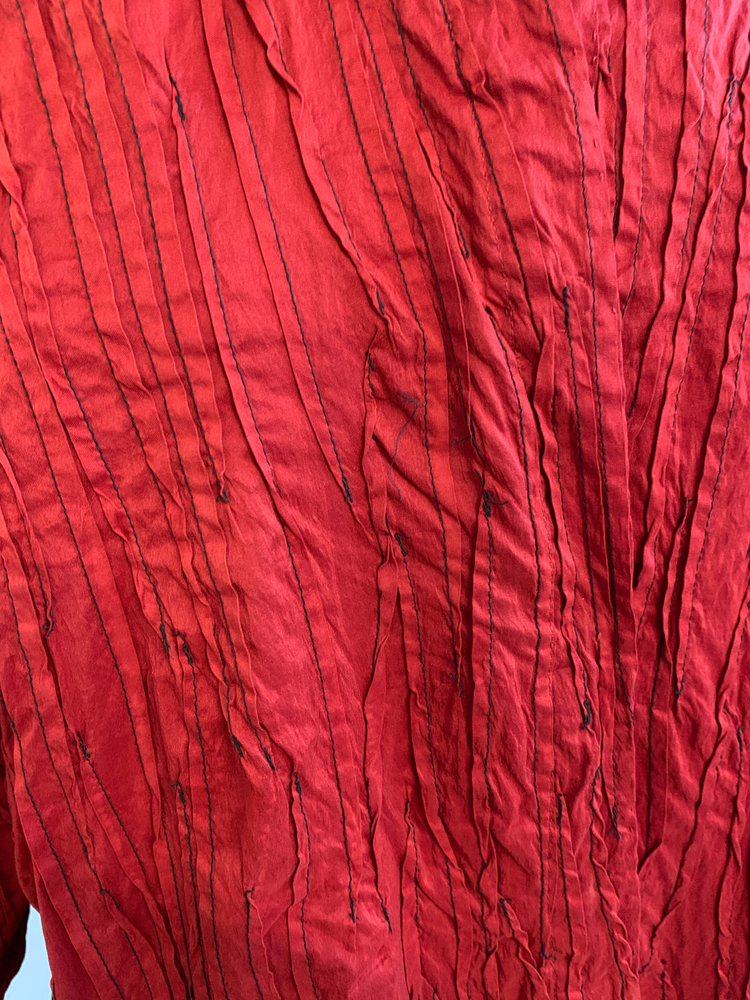 DYED COTTON SILK HEAVY VOILE RANDOM TUCK SHAPED SHIRT - dr1562-org -