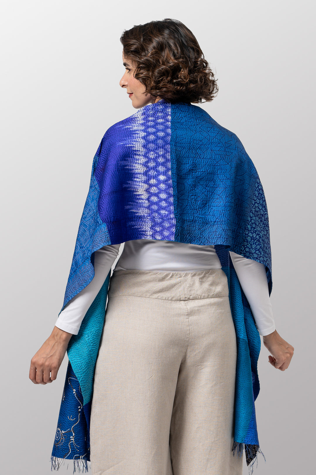 VINTAGE SILK PATCH KANTHA SCARF STANDARD - vp2801-blu -