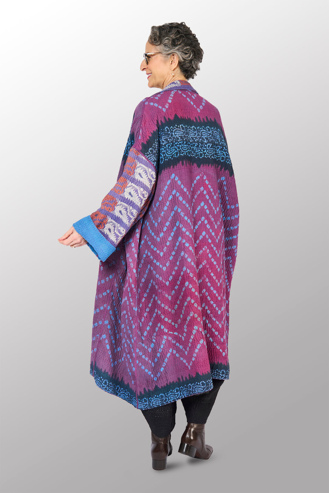 COTTON OVERDYE KANTHA NEW OVERSIZED COAT - ov4342-cprp001a -