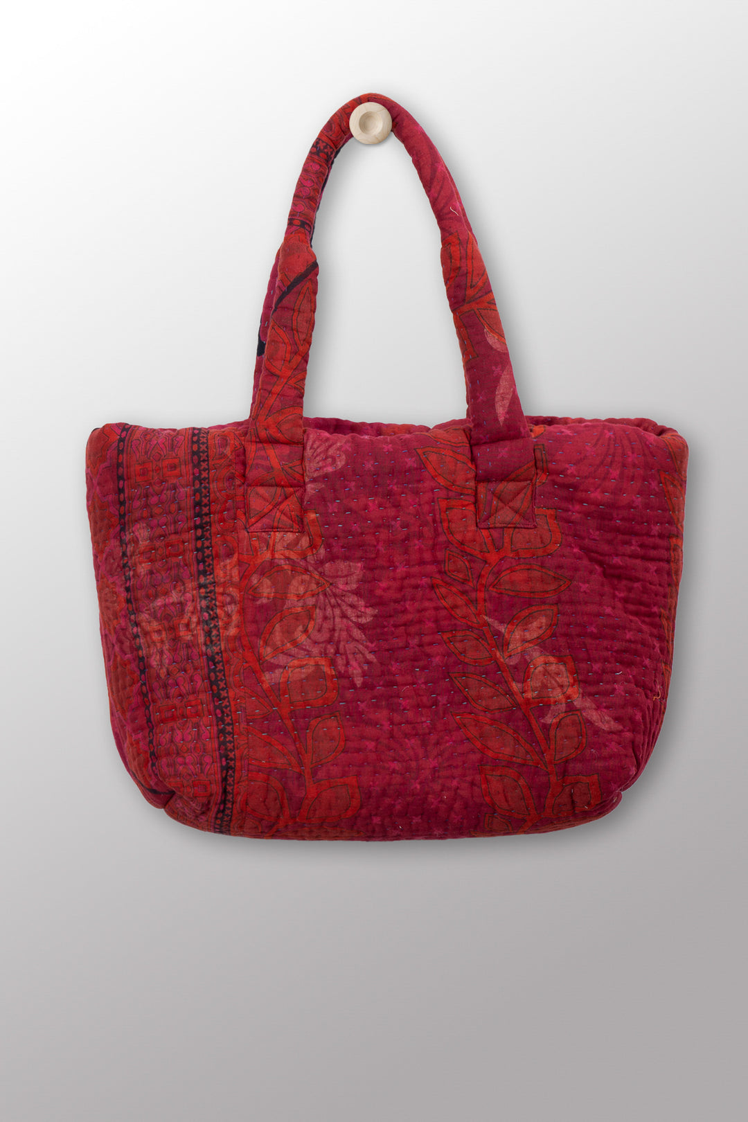 Quilted Overdye Cotton Kantha Wide Tote