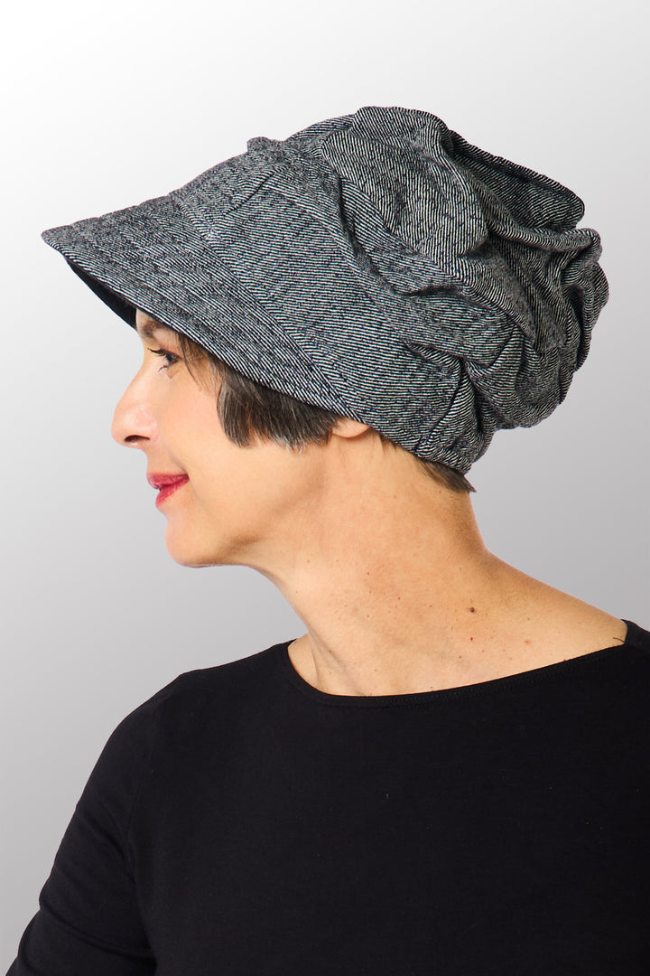 DENIM KANTHA HALF BRIM HAT - dn3881-gry -