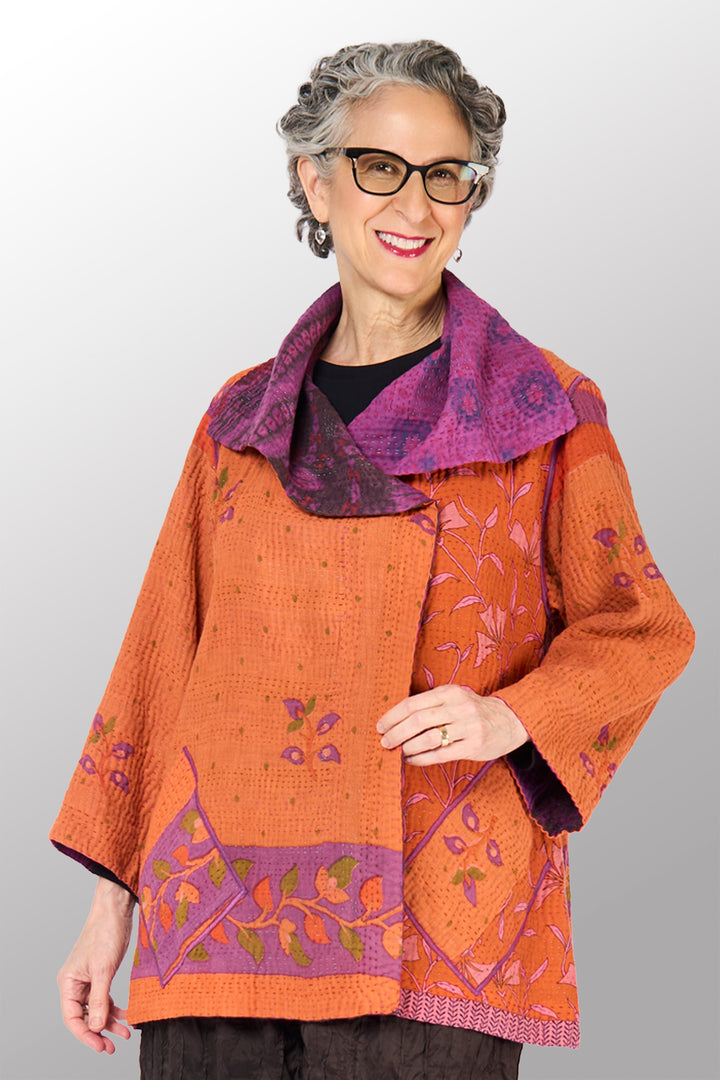 COTTON OVERDYE KANTHA FLARE JKT - ov4010-corg001a -