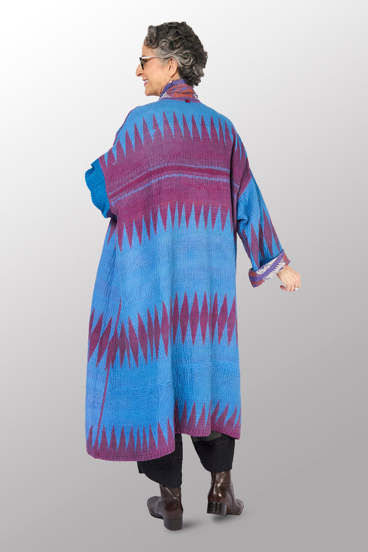 COTTON OVERDYE KANTHA NEW OVERSIZED COAT - ov4342-cprp001a -