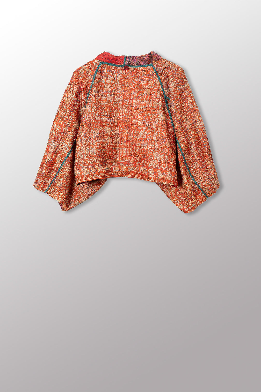 VINTAGE SILK KANTHA PUFF SLV. SHRUG - sv2062-0029a -