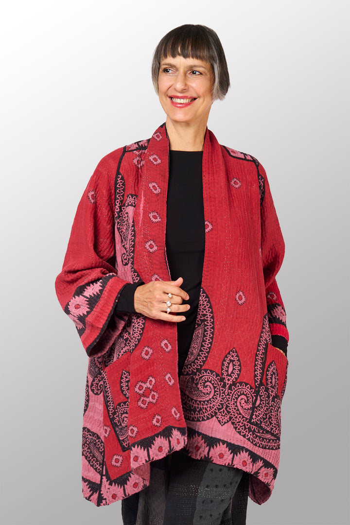 COTTON OVERDYE KANTHA A-LINE JKT - ov4003-cfus038a -