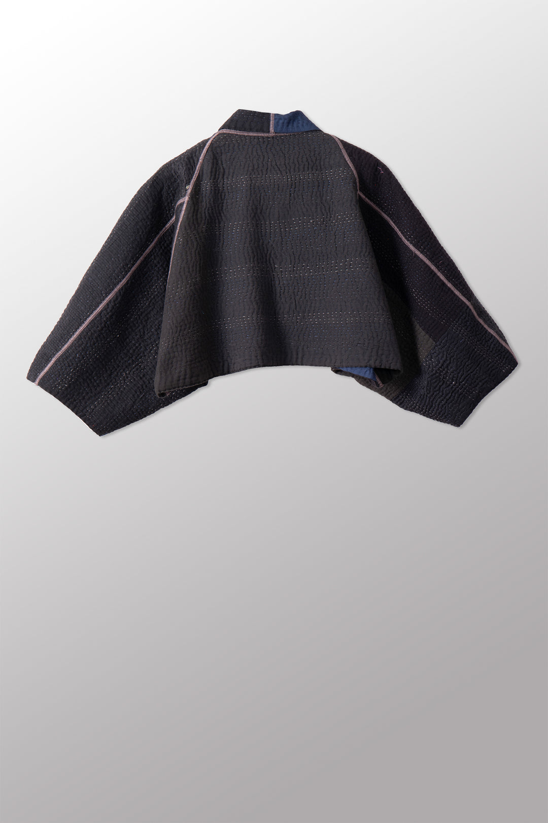 JAIPUR PATCH KANTHA PUFF SLV. SHRUG - jp4062-blk -