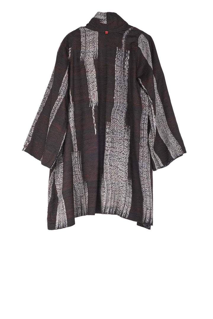 KIMONO PRINT KANTHA A-LINE JKT - kp2003-blk -