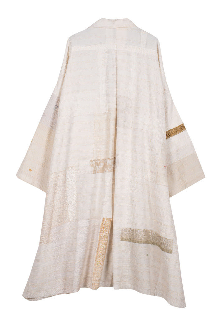 FRAYED PATCH KANTHA OVERSIZE DRESS - fi2432-ivy -