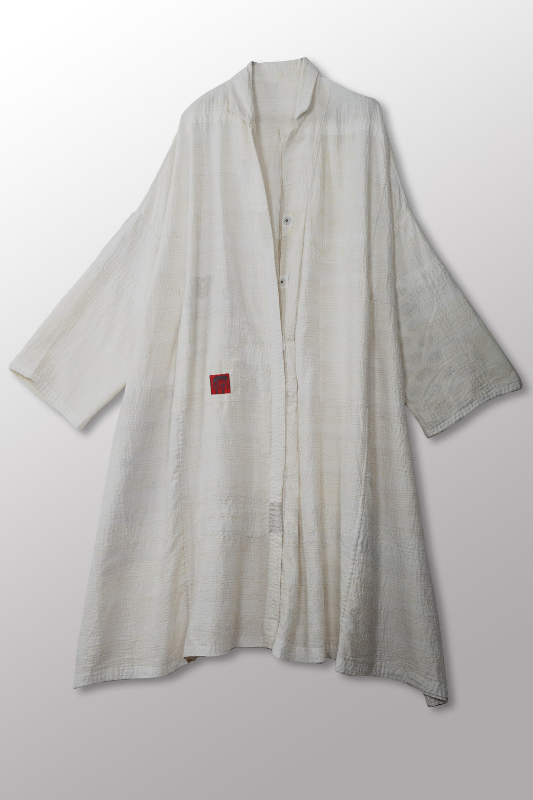 FRAYED PATCH KANTHA OVERSIZE DRESS - fi2432-ivy -