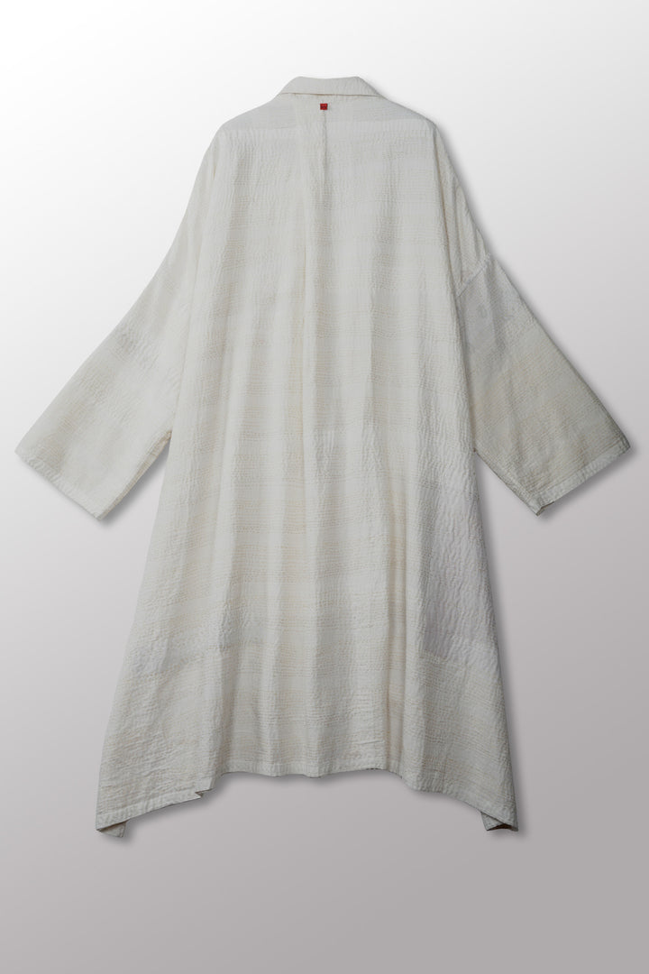 FRAYED PATCH KANTHA OVERSIZE DRESS - fi2432-ivy -