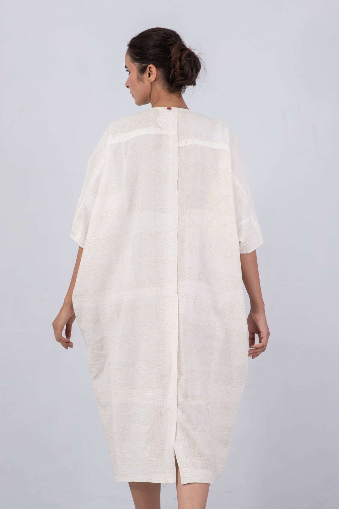 FRAYED PATCH KANTHA DOLMAN MAXI - fi2440-ivy -