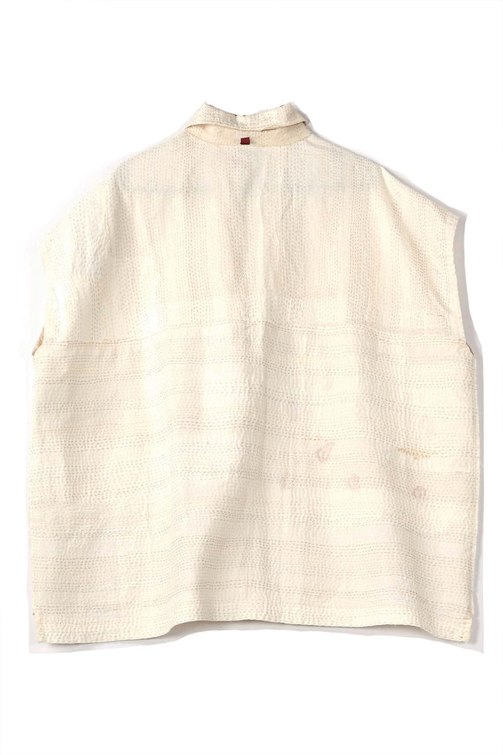 FRAYED PATCH KANTHA CAP SLV. SHIRT - fi2530-ivy -