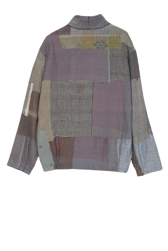 FRAYED PATCH KANTHA MEN'S BLOUSON - fi4040-gry -