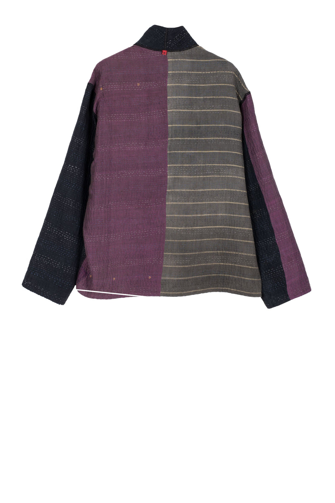 FRAYED PATCH MIX KANTHA MEN'S BLOUSON - fm4040-blk -