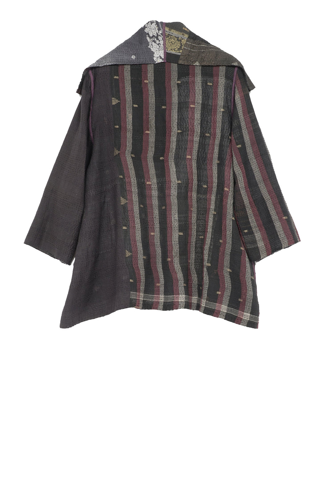 HAND PAINTED RALLI KANTHA FLARE JKT - gp2010-gry -
