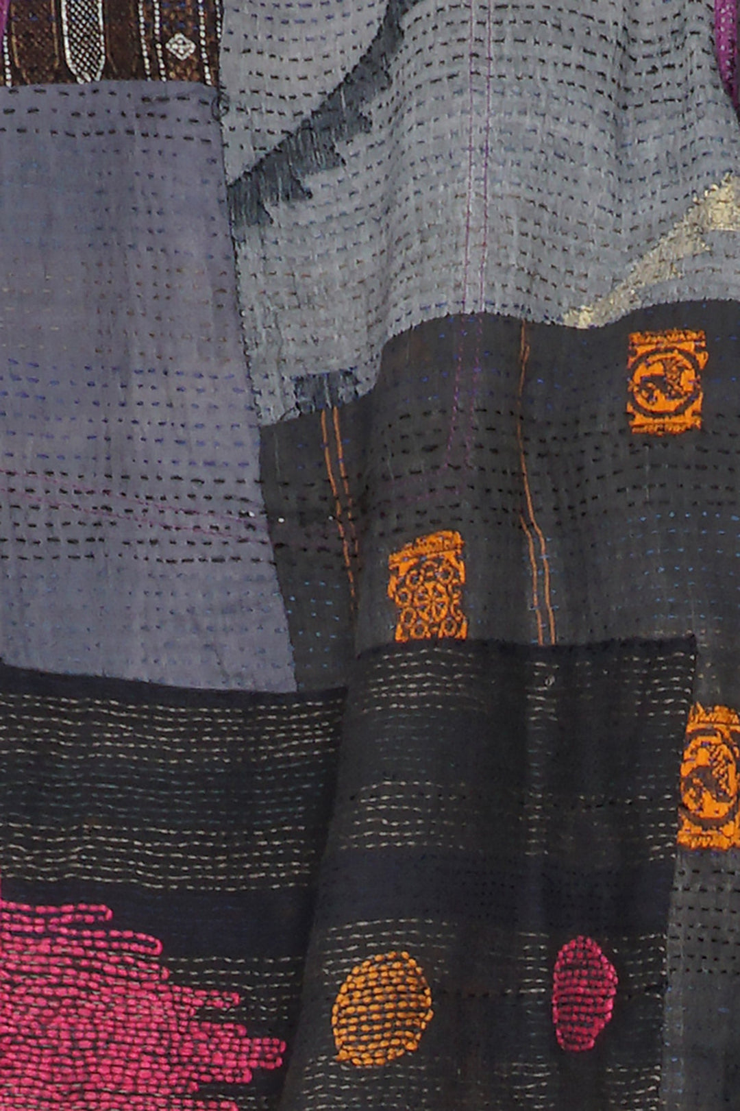 HAND PAINTED RALLI KANTHA HAREM PANTS - gp2605-gry -