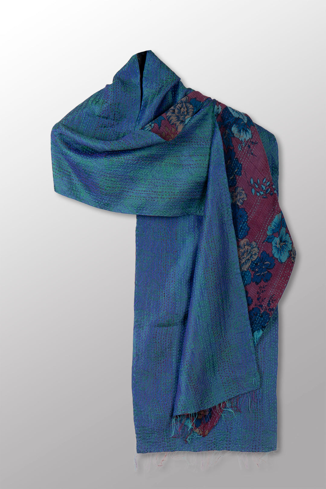 GEORGETTE JACQUARD  KANTHA SCARF SHORT - gq2805-prp -