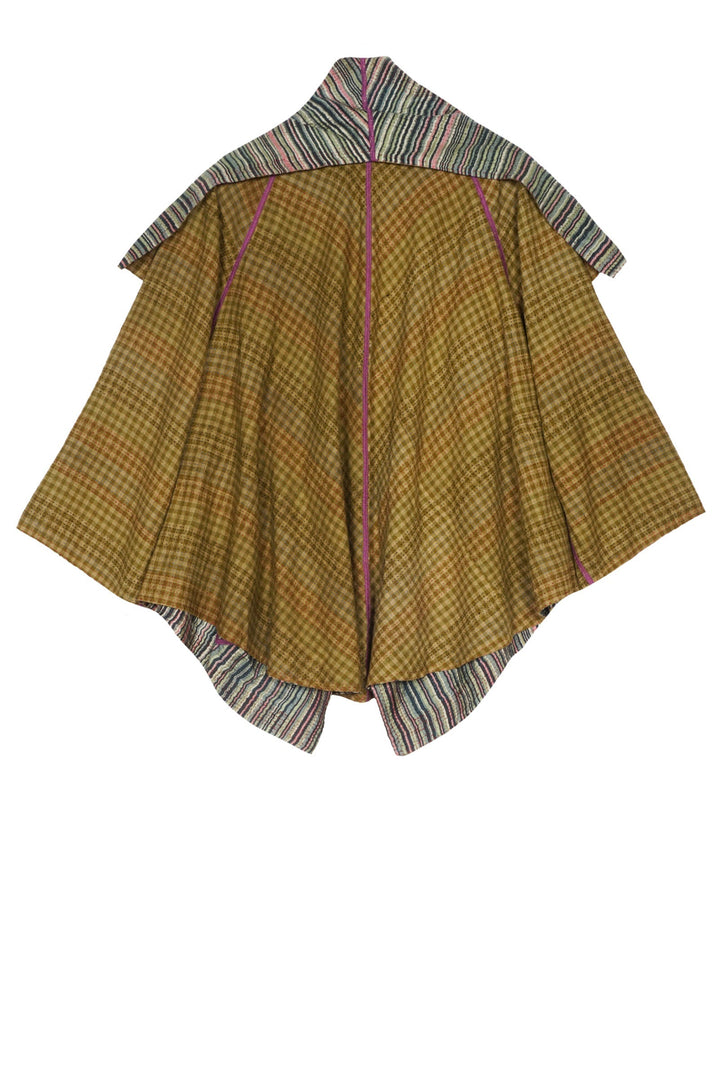 GREEN STRIPE W VINTAGE BACKING KANTHA CIRCULAR JKT - gt2008-grn -