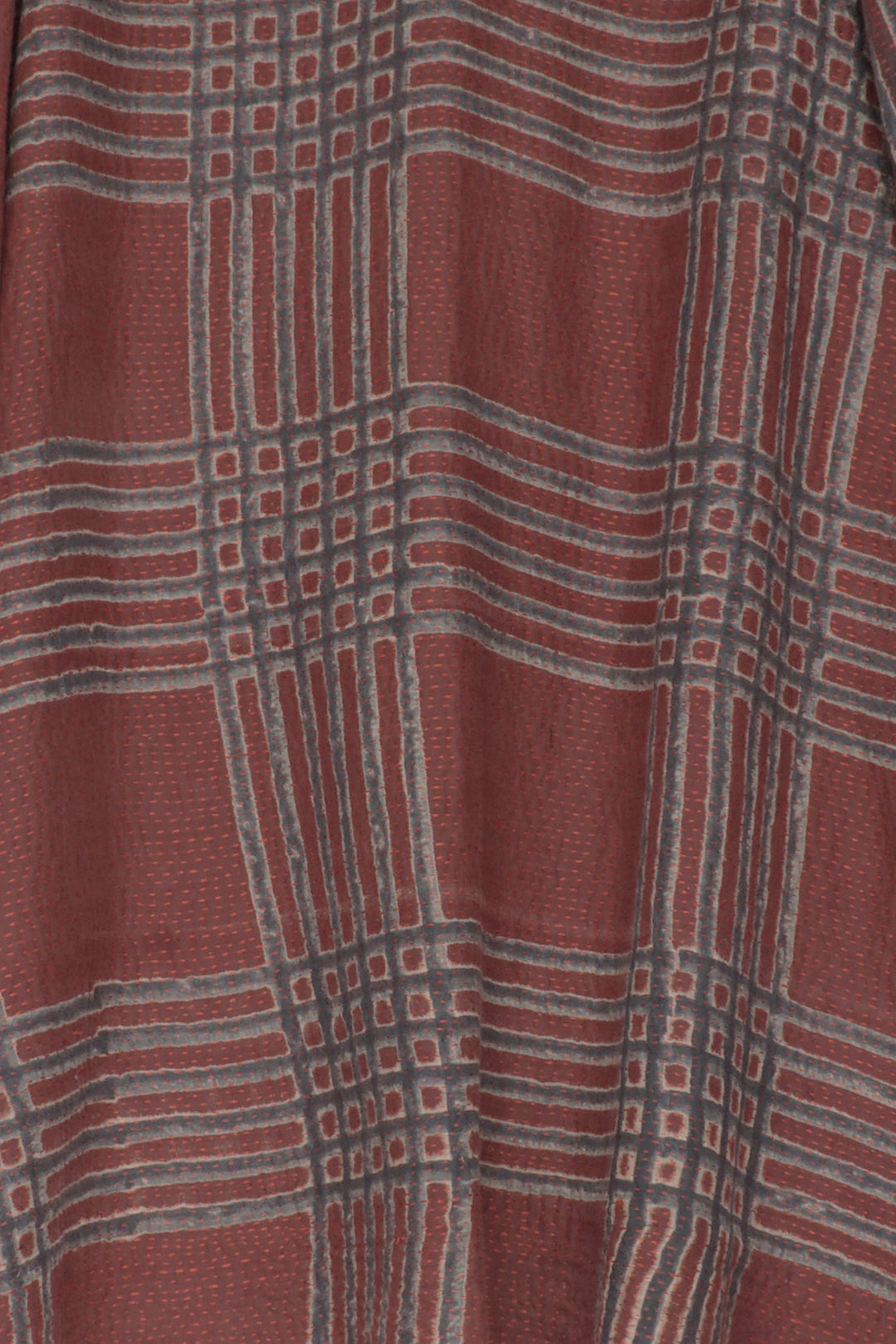 INDONESIAN PRINT & BORDER SHIBORI KANTHA A-LINE JKT - ib2003-red -