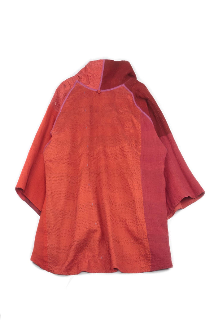 JAIPUR PATCH KANTHA KIMONO JKT - jp2004-red -