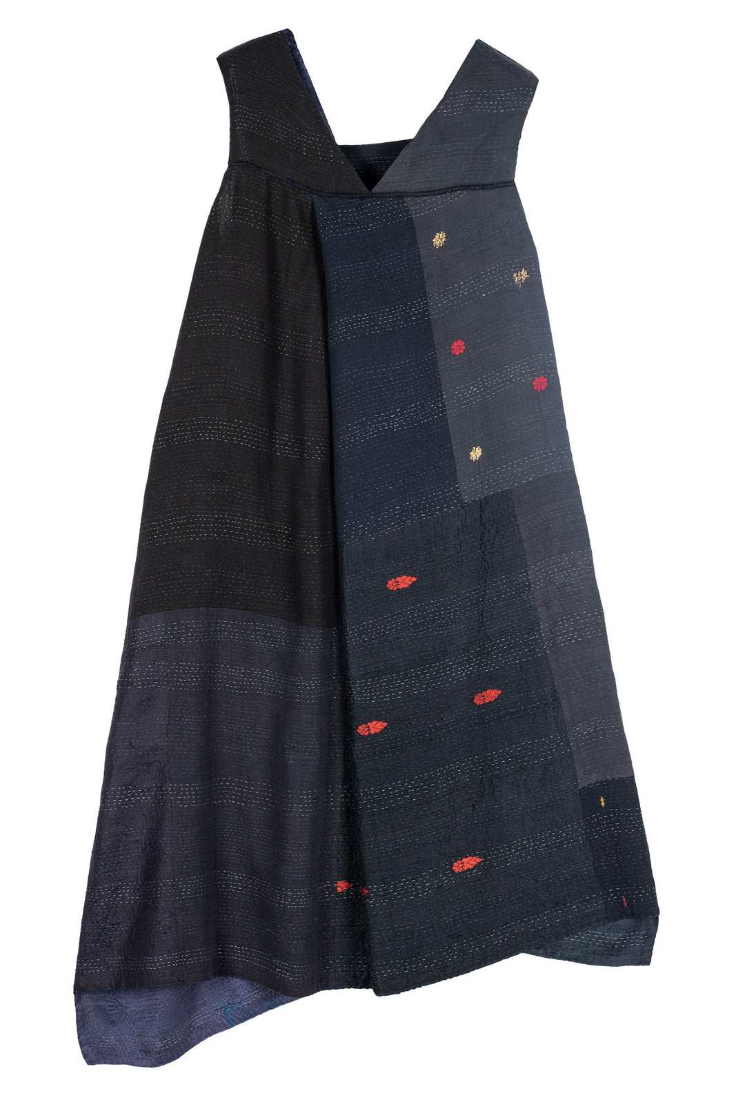 JAIPUR PATCH KANTHA JUMPER DRESS - jp2414-blk -