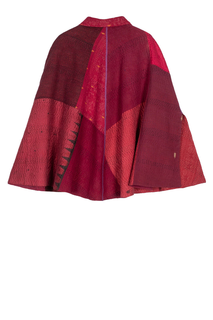 JAIPUR PATCH KANTHA MANTLE - jp4069-red -