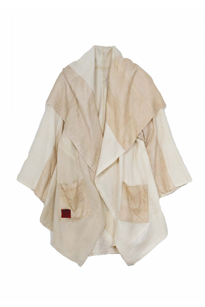 JAIPUR WHITE KANTHA CIRCULAR LONG JKT - jw2009-ivy -