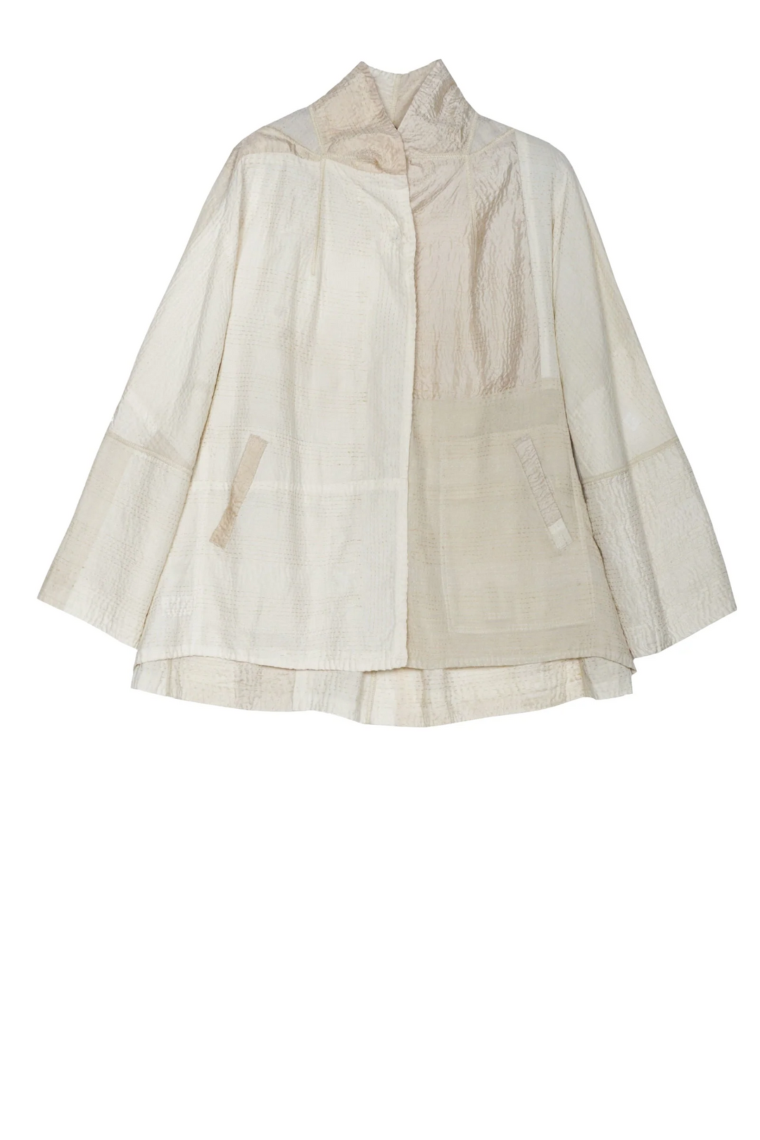 JAIPUR WHITE KANTHA FLARE SHORT JKT - jw2011-ivy -