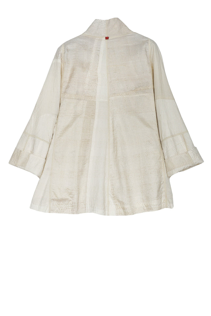 JAIPUR WHITE KANTHA FLARE SHORT JKT - jw2011-ivy -