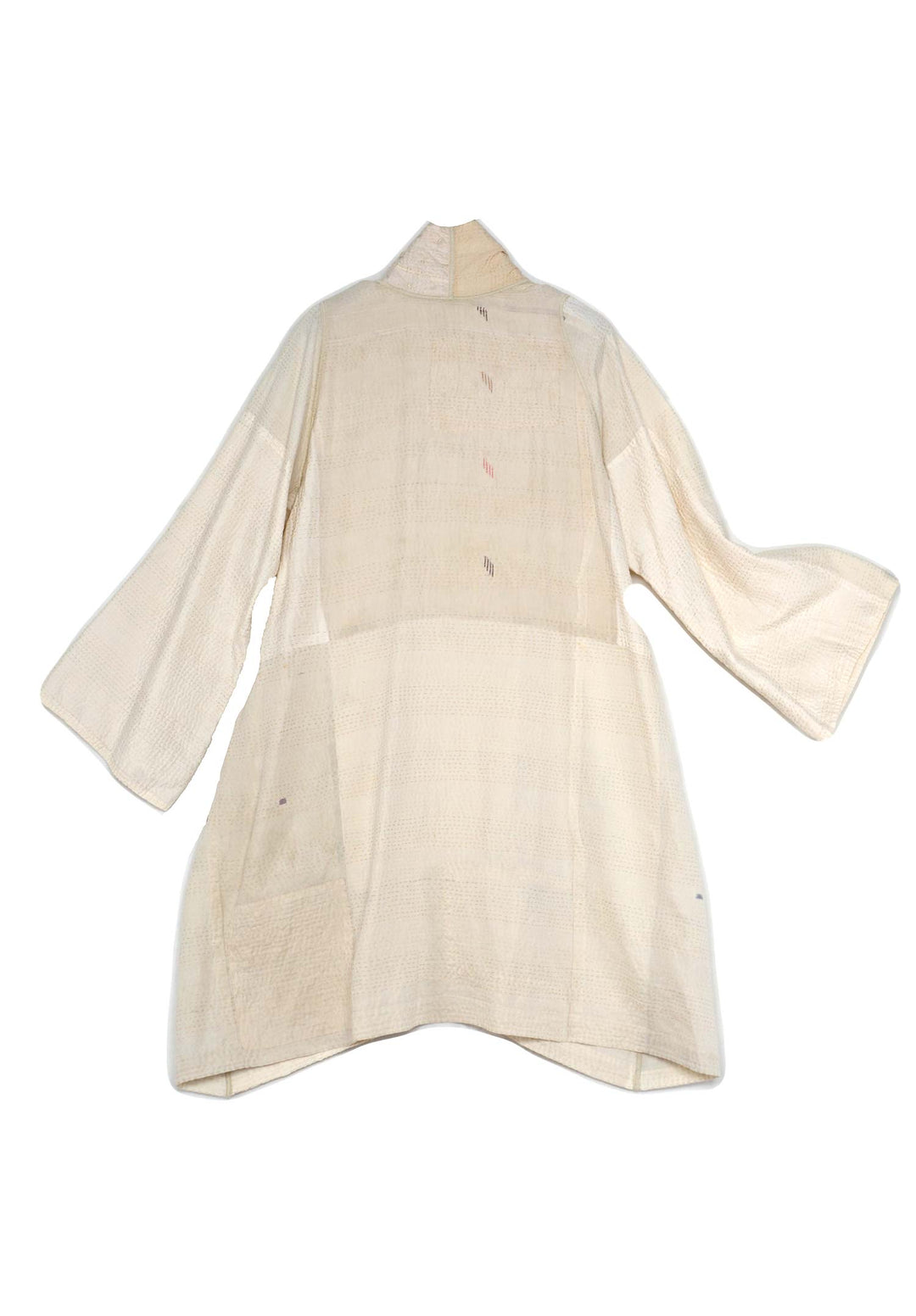JAIPUR WHITE KANTHA A-LINE LONG JKT - jw2035-ivy -