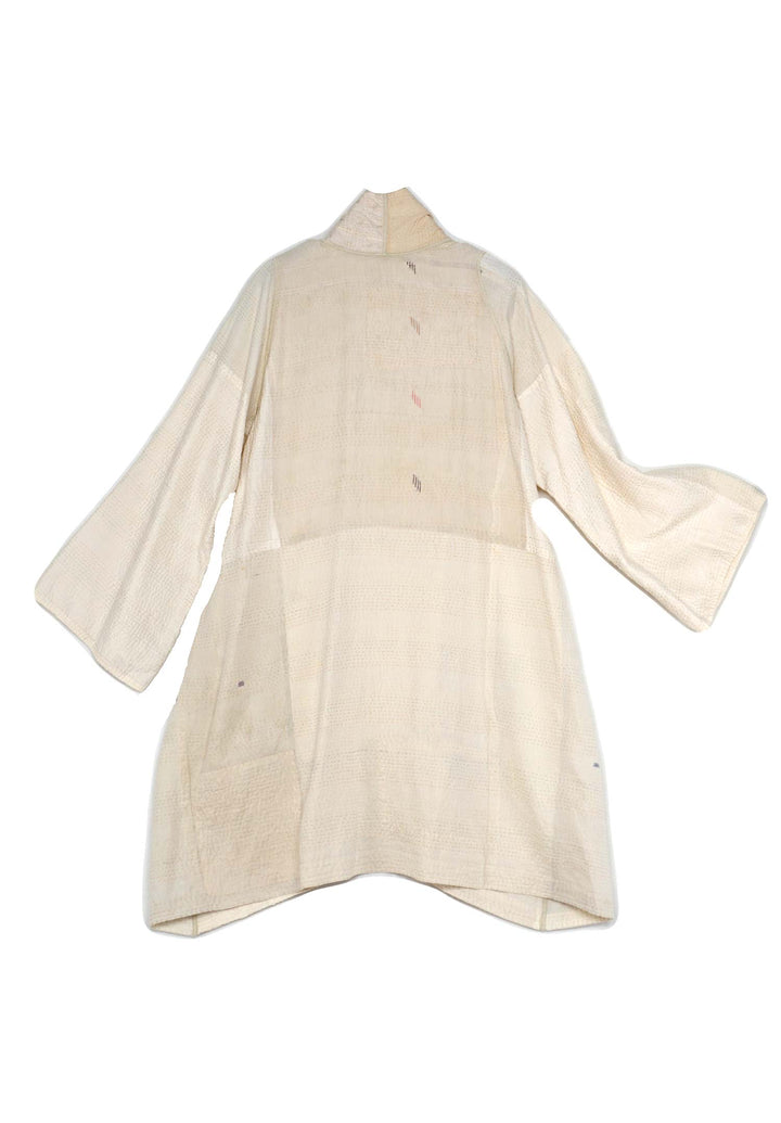 JAIPUR WHITE KANTHA A-LINE LONG JKT - jw2035-ivy -