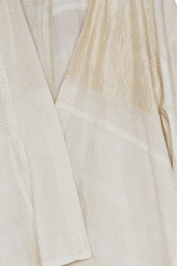 JAIPUR WHITE KANTHA BELL SHAPE JKT - jw2048-ivy -