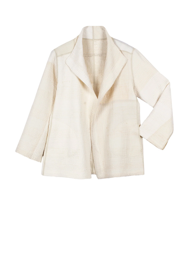 JAIPUR WHITE KANTHA SHORT JKT - jw4007-ivy -