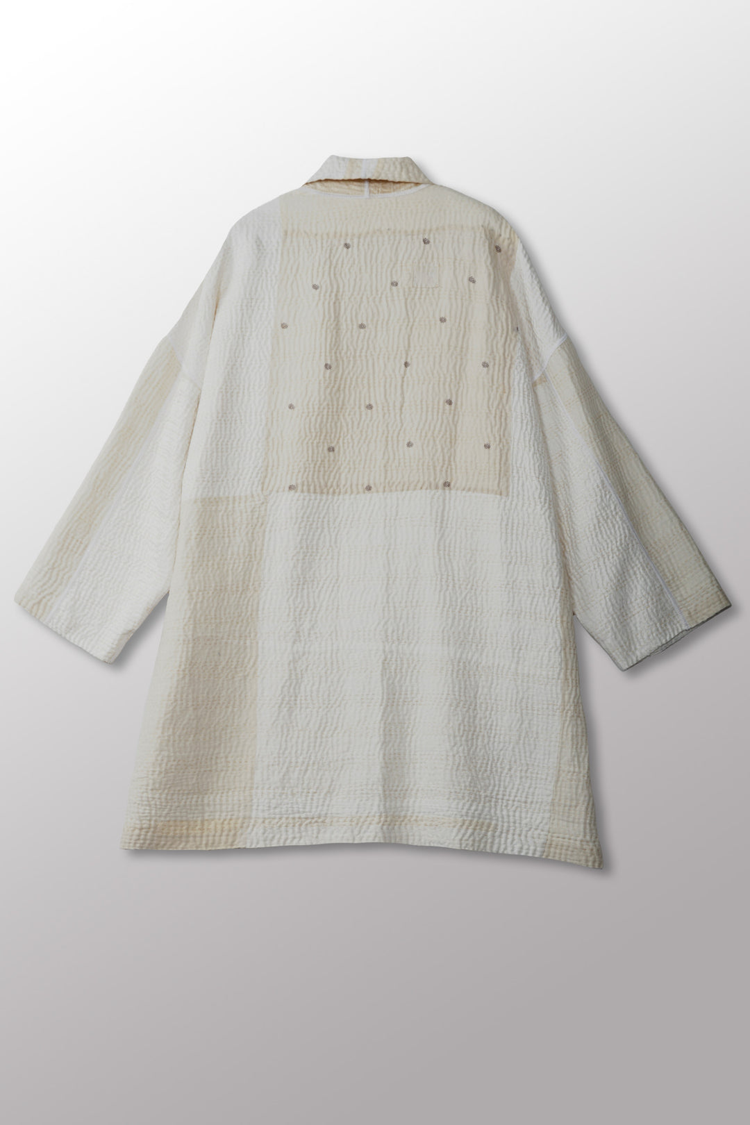 JAIPUR WHITE KANTHA HAORI JACKET - jw4068-ivy -