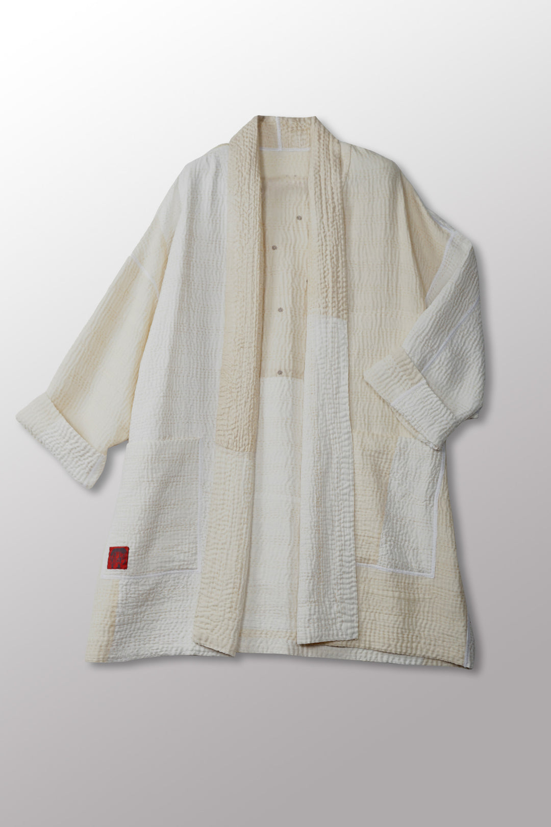 JAIPUR WHITE KANTHA HAORI JACKET - jw4068-ivy -