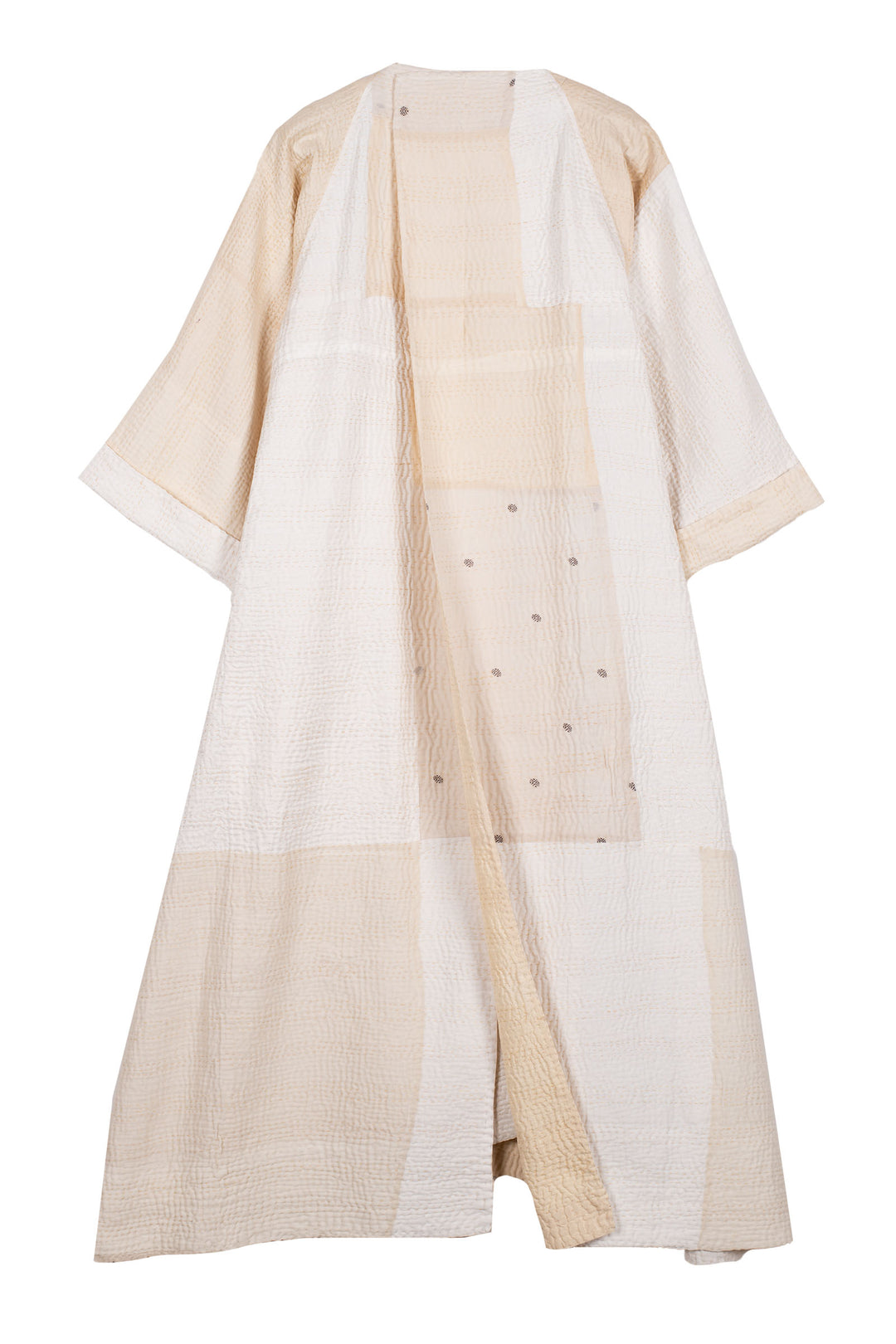 JAIPUR WHITE KANTHA KIMONO MAXI - jw4318-ivy -