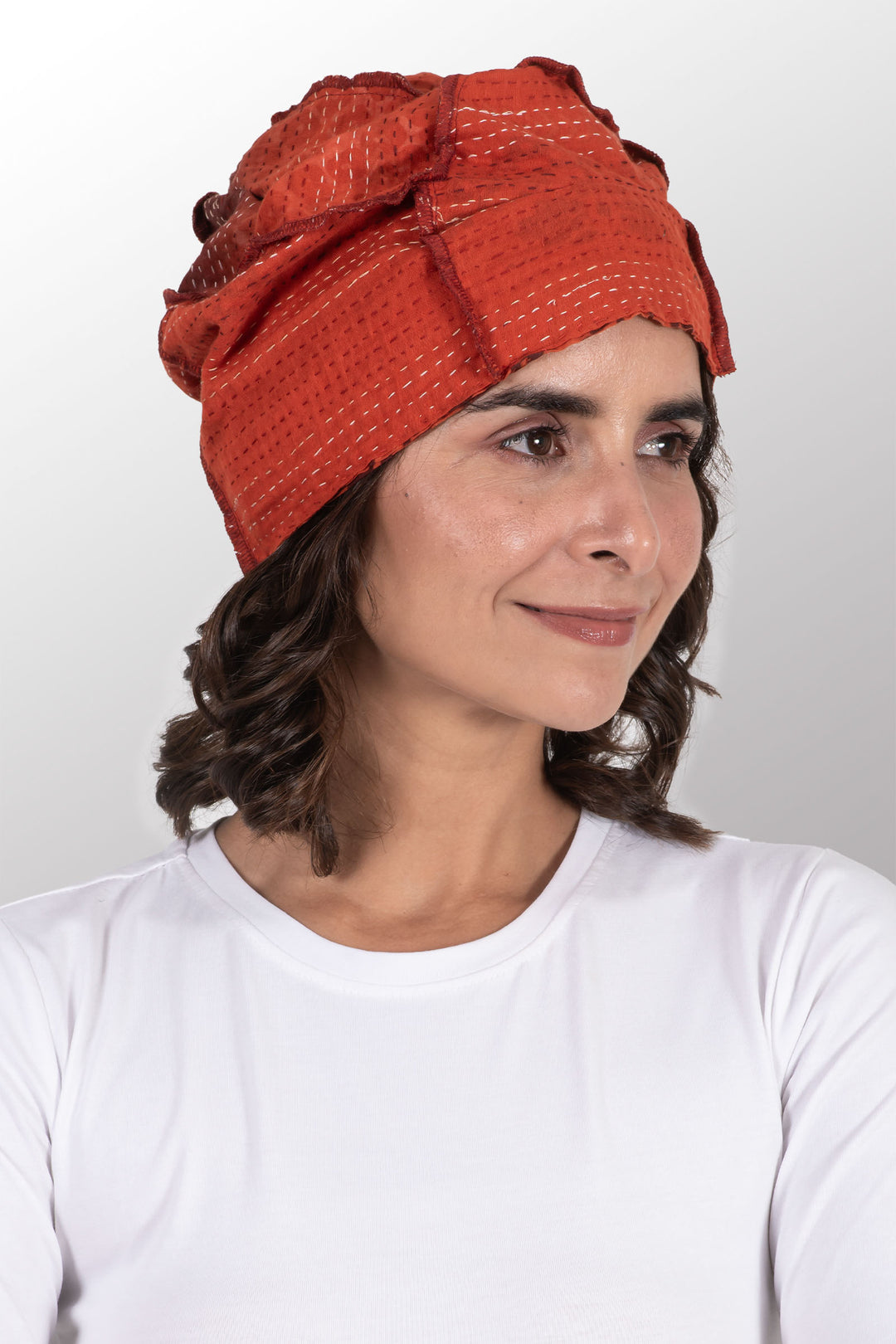 KIMONO COTTON KANTHA PATCHWORK HAT - kc2880-org -