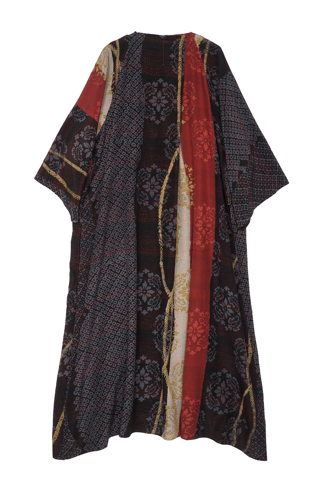 KIMONO PRINT KANTHA KIMONO TALL - kp2319-blk -