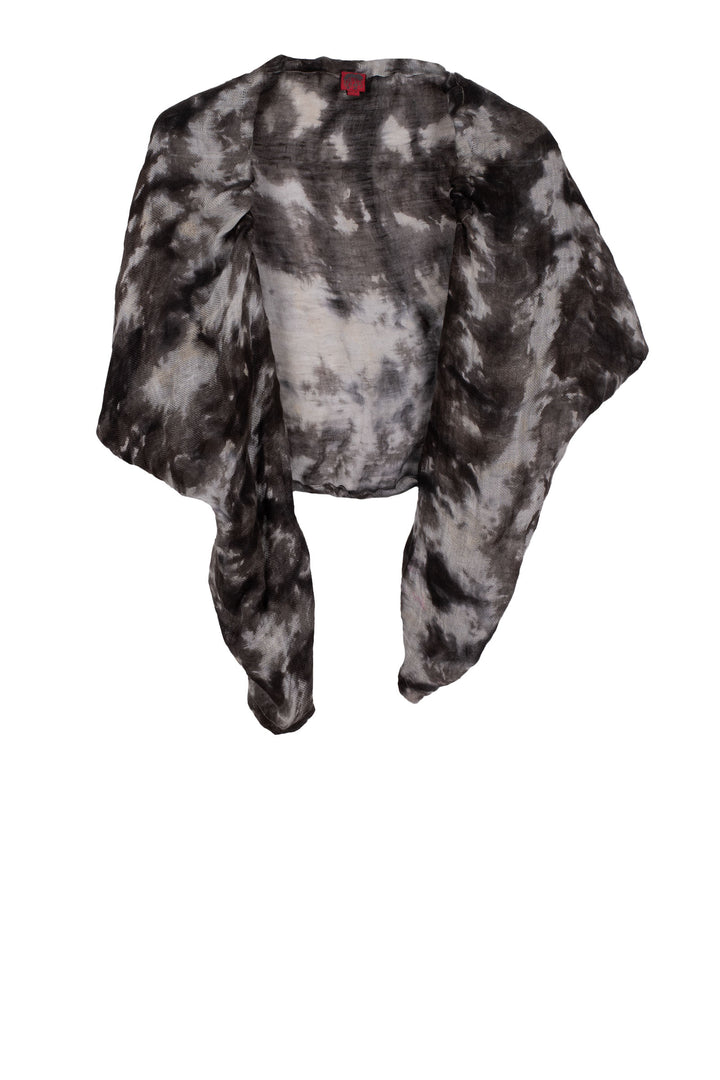 LINEN CLOUD TIE-DYE PUFF SHRUG - lc1076-gry -