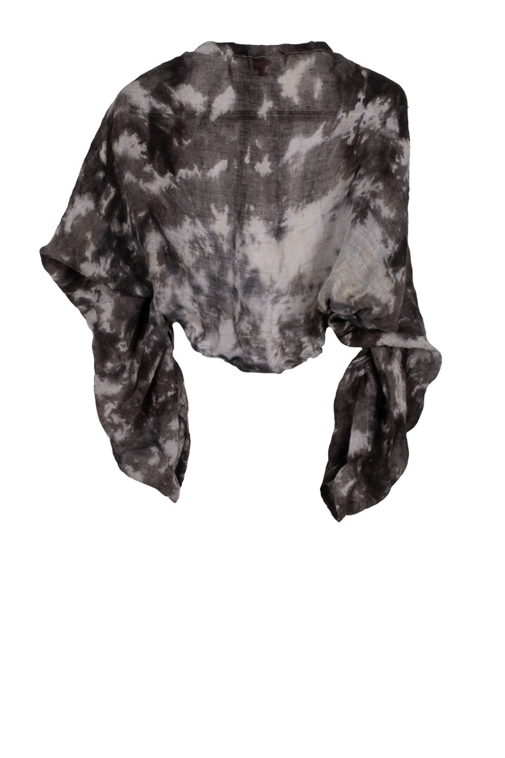 LINEN CLOUD TIE-DYE PUFF SHRUG - lc1076-gry -