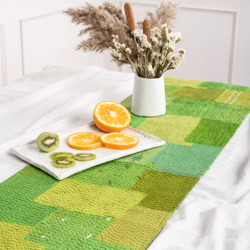 Blue Yellow Green Cotton store Handwoven Table Runner 13