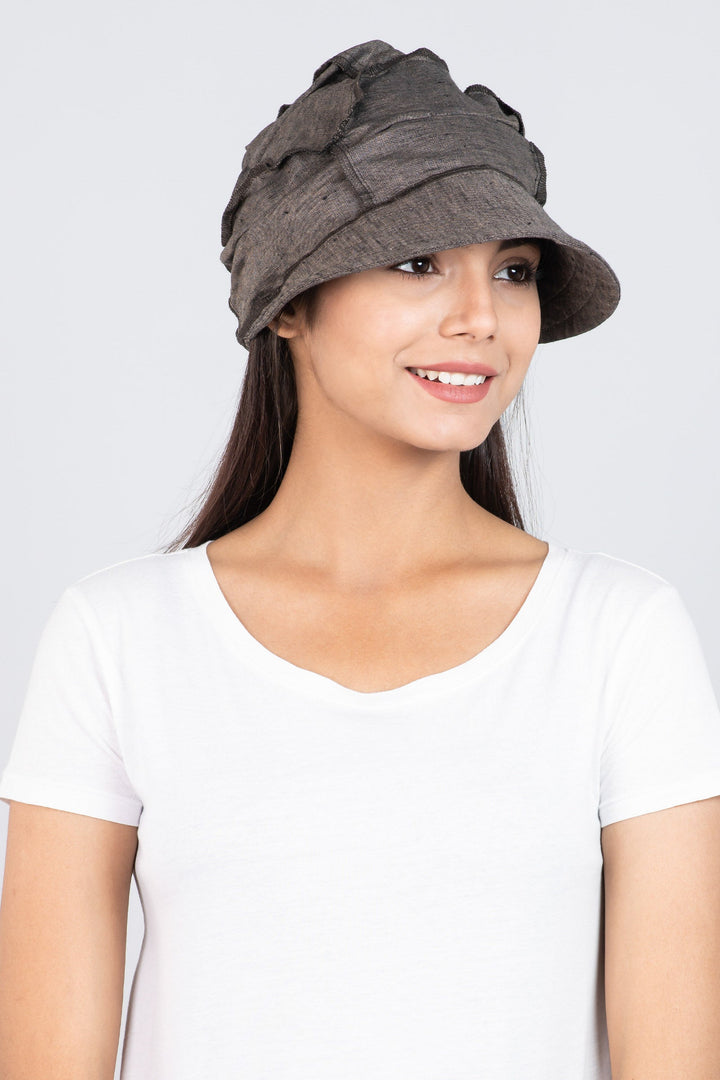 LINEN HALF BRIM HAT - ln1881-brn -
