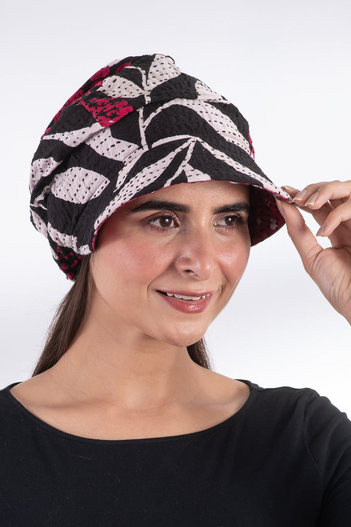 WHITE LEAF BBK KANTHA HALF BRIM HAT - mb2881-blk -