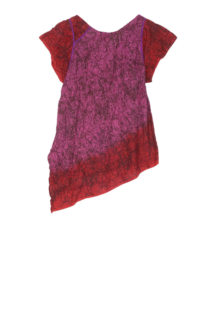 OMBRE MUD DYE SHIBORI KANTHA FLARE TOP - md1501-rst -