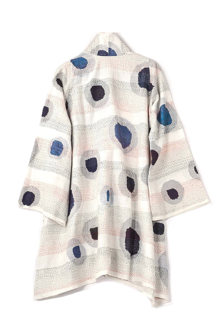 CUT OUT KANTHA A-LINE JKT - ck2003-wht -