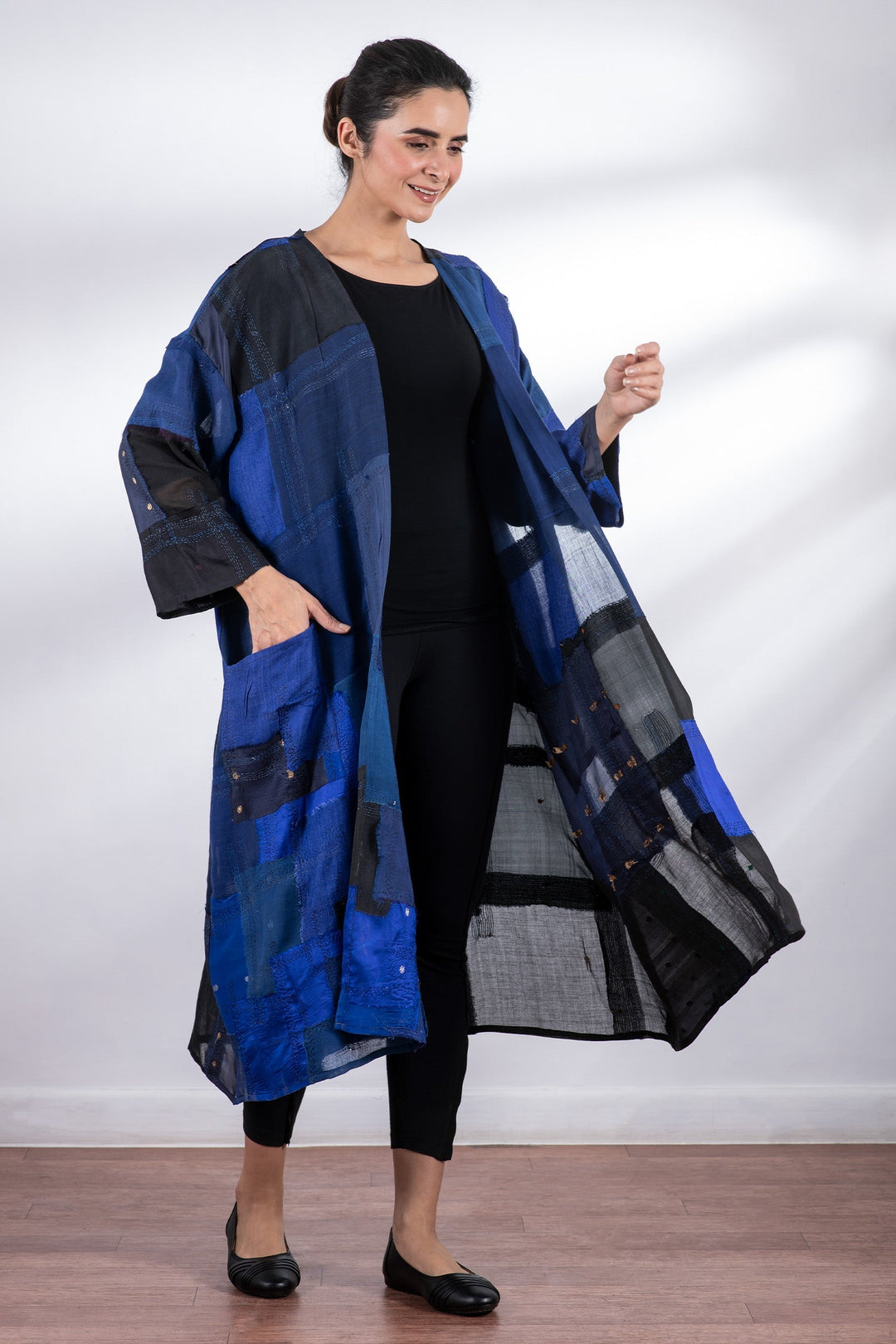 MOSAIC OMBRE KANTHA LONG DUSTER - mo1328-blu -